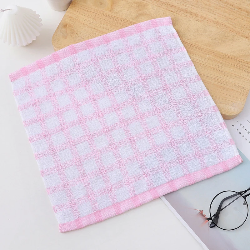 Absorbent Kitchen Rag  Polyester dishcloth washcloth Kindergarten Baby Hand Wipe Hook Small Square Towel