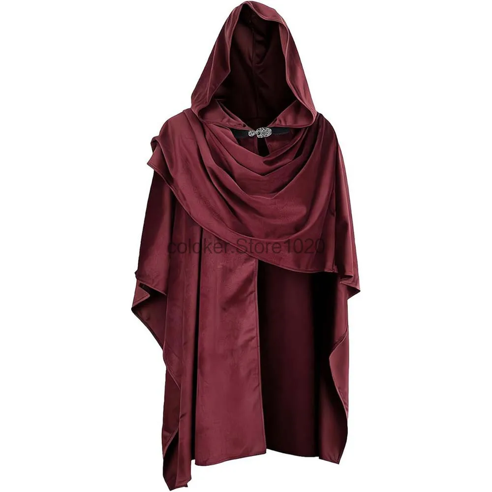 جديد فارس القرون الوسطى تأثيري هود عباءة عصر النهضة خمر القراصنة وشاح شال للرجال النساء هالوين موضوع حفلة الزي