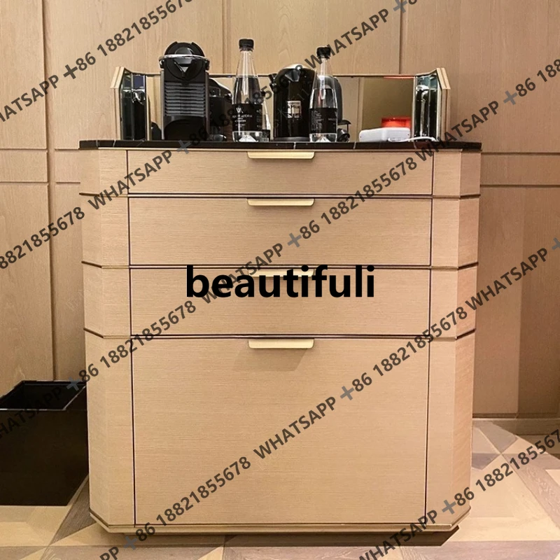 

Clubhouse Multifunctional Mini Bar Customized Homestay Tea Cabinet Solid Wood Water Bar Refrigerator Cabinet