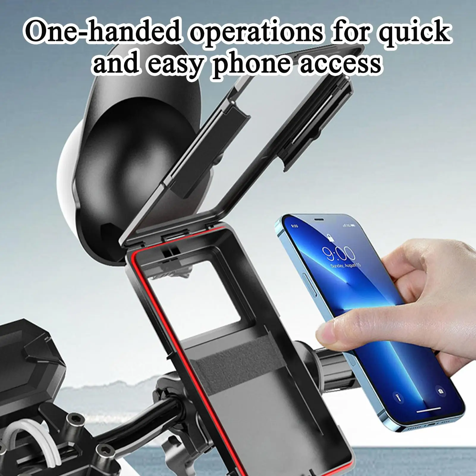 

Motorcycle Phone Holder With Sun Hat Waterproof Mobile Mount For Women Men Riding Bicycles Scooters Strollers Accessories