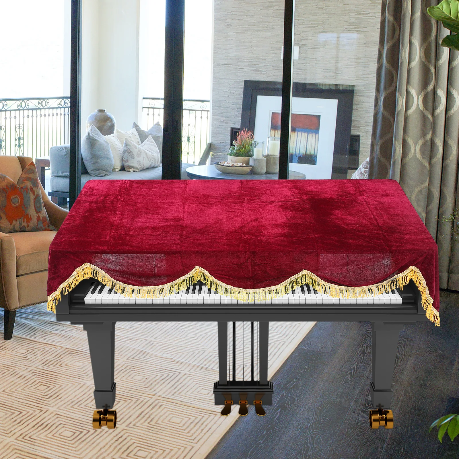 

Electric Piano Cover Decoration Keyboard Dust Covers Protector Instrument Accessories Golden