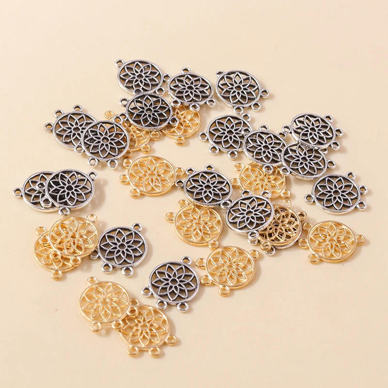 Leslie 30 Stück 13*18mm Charms Native Traumfänger-Verbinder-Anhänger für DIY Handgemachte Vintage-Schmuckherstellung Zubehör – Detail 3