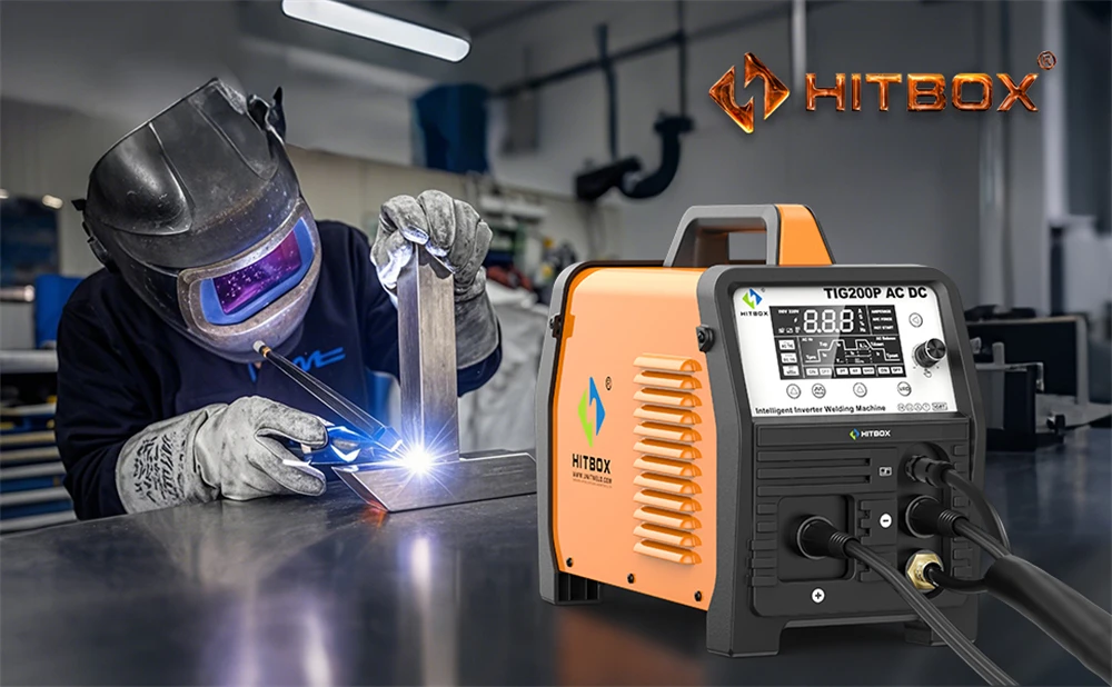 HITBOX TIG200P AC/DC Aluminium-Schweißgerät 220V 200 Ampere Intelligente Inverter-Schweißmaschine MMA/HF TIG 2T/4T Punktschweißen Arc Force Hot Start AC Balance Stick Argon Präziser Digitaler Puls-TIG-Schweißer für Edelstahlblech, Kupfer, Gusseisen – Detail 1