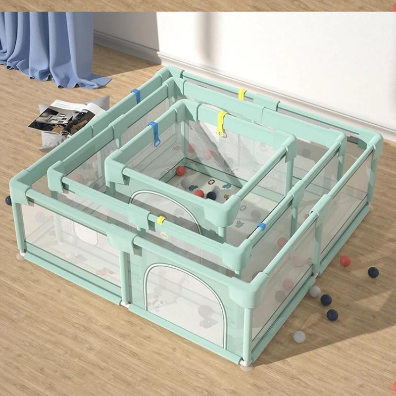 

Портативный складной манеж для малышей, безопасный игровой манеж-ограждение для дома, мягкий коврик, простая сборка, детский игровой манеж