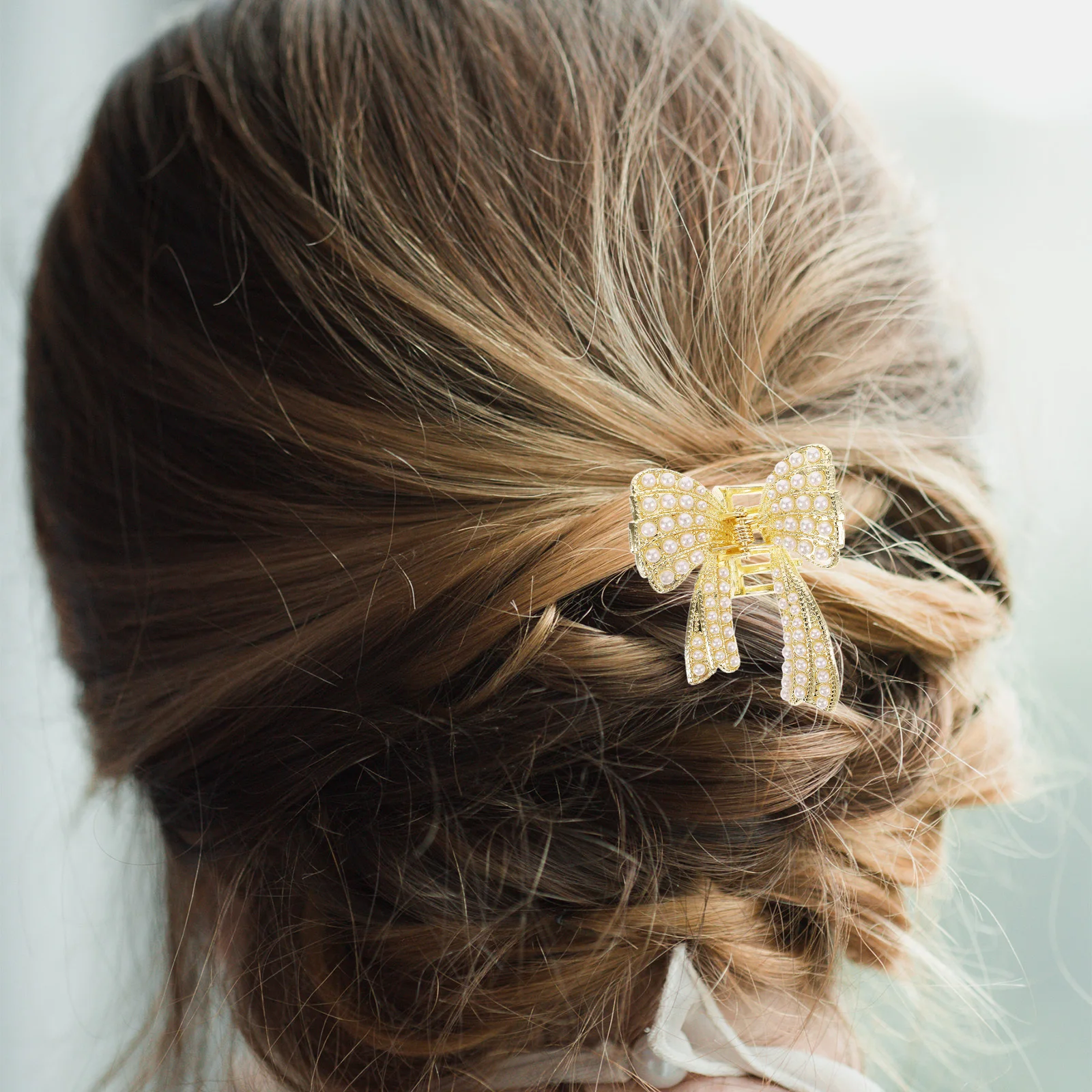 

2 шт., зажимы с жемчужными когтями, блестящие зажимы с бабочкой и бантом для женщин, нескользящая ручка, толстые тонкие волосы, модные волосы