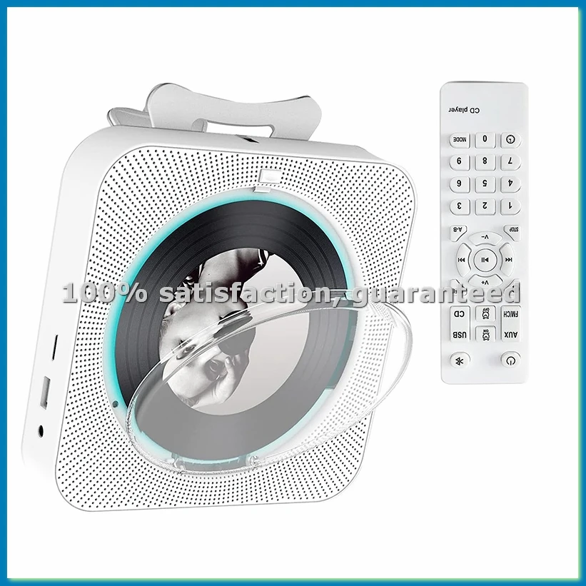 

Портативный Bluetooth-плеер компакт-дисков, настенный проигрыватель компакт-дисков, домашние аудиоплееры с дистанционным управлением, ЖК-дисплей, вилка стандарта США, ABSFT