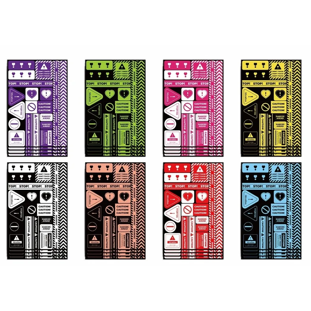 Warning Sticker Set, Waterproof Vinyl Safety Decal for Vehicles, Helmet & Laptop