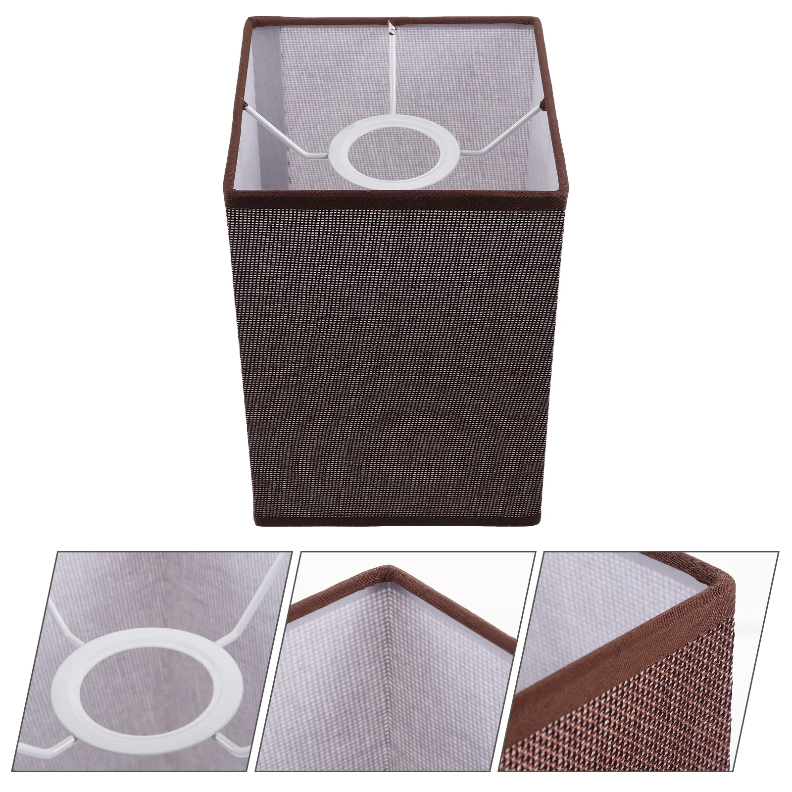 Table Household Square Linen Lamp Chandelier Decorative Lampshade Pendant Lights Home Vintage Coffee Iron Frame Replacement