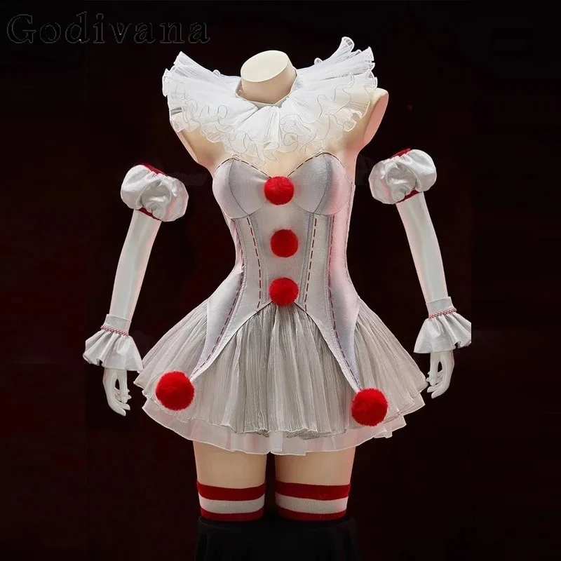 Women Anime Silver Joker Halloween Skirt Set Sexy Lingeries Private Photo Shoot Suits Female Sleeveless Top and Skirt Outfits