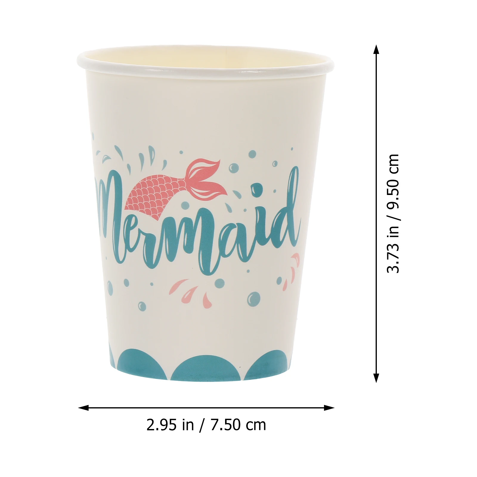 

16pcs Mermaid Disposable Paper Cups For Birthday Durable Waterproof Non-Slip Household Cup Mermaid Design Paper Cup Set