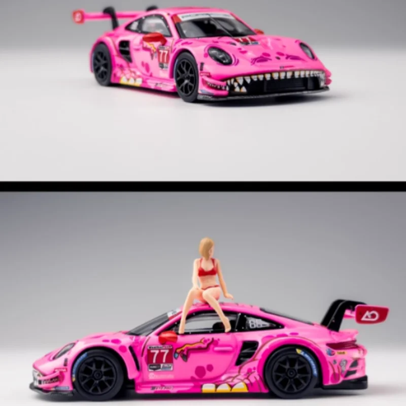 

In Stock 1:64 Gt3 911 R Pink Dinosaur #1052 Alloy Miniature Simulation Car Model, Collectible Ornament Toy Gifts