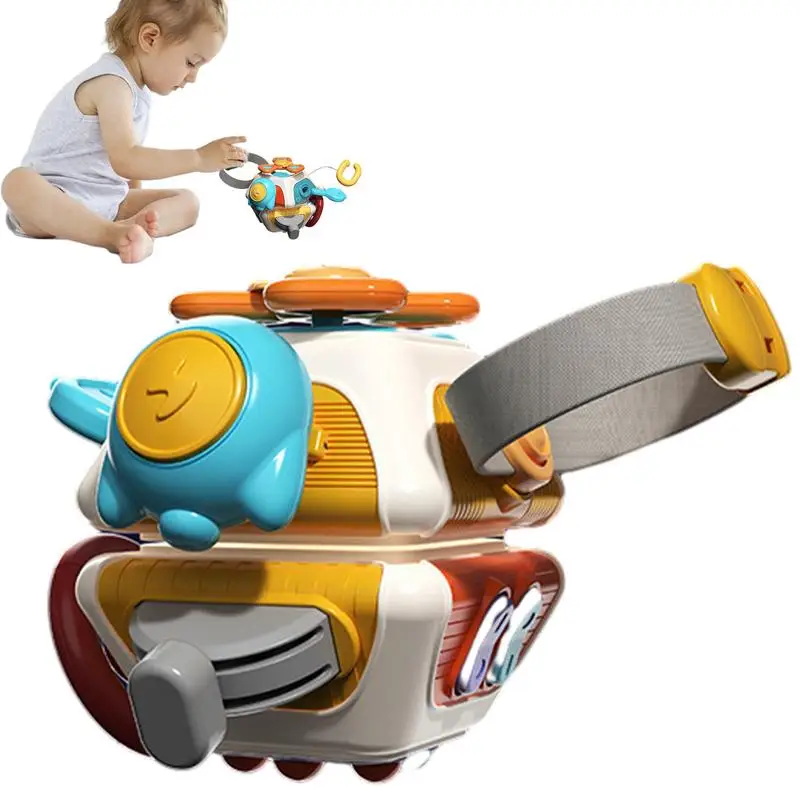 Sensory Busy Cube Space Ship Design Travel Sensory Toys Toddler Airplane Car Toys Educational Fidget Play Wooden Motor Skills