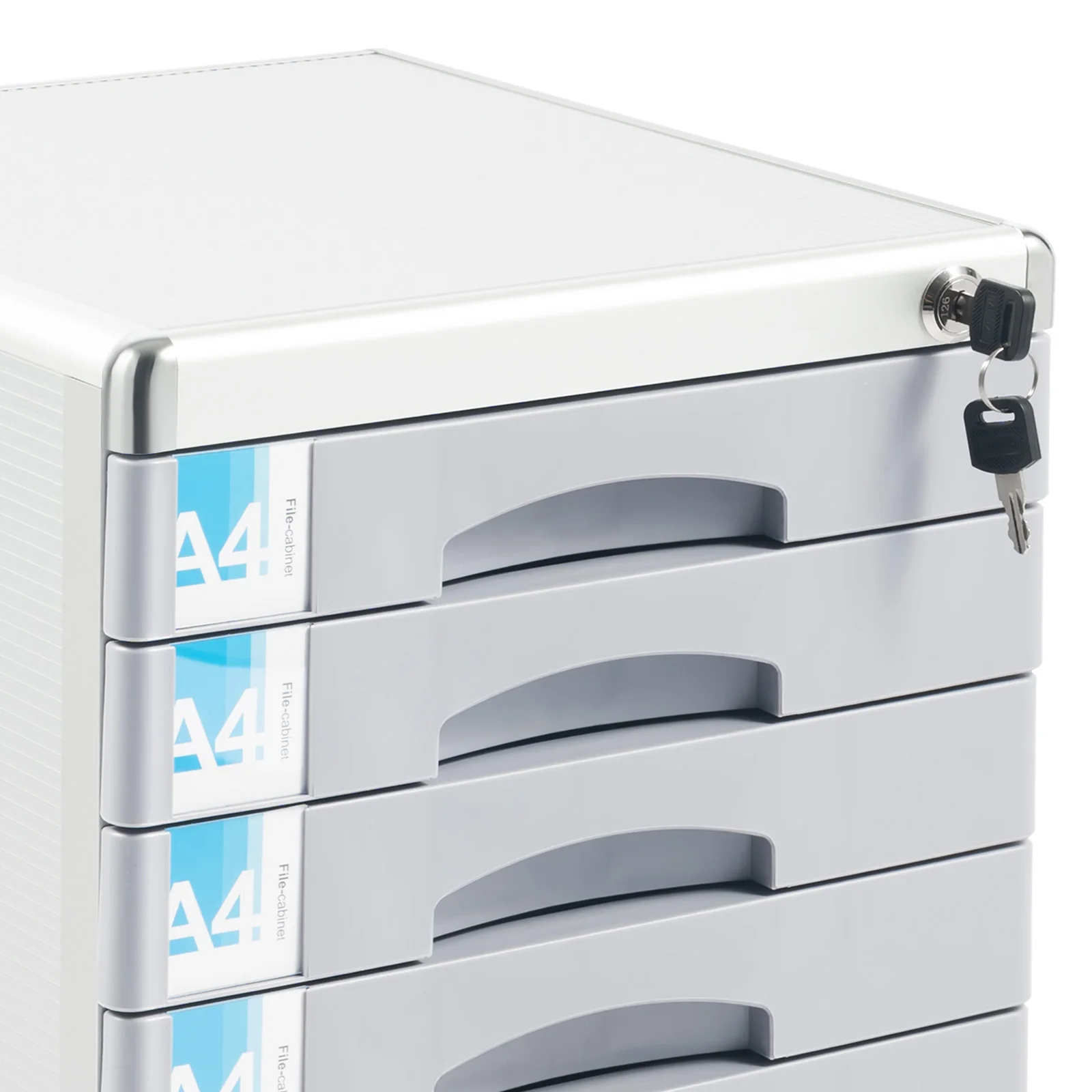 Office Filing Cabinet, 7 Drawer Aluminum Alloy Desktop File Cabinet ,with Lock for Home & Office NEW