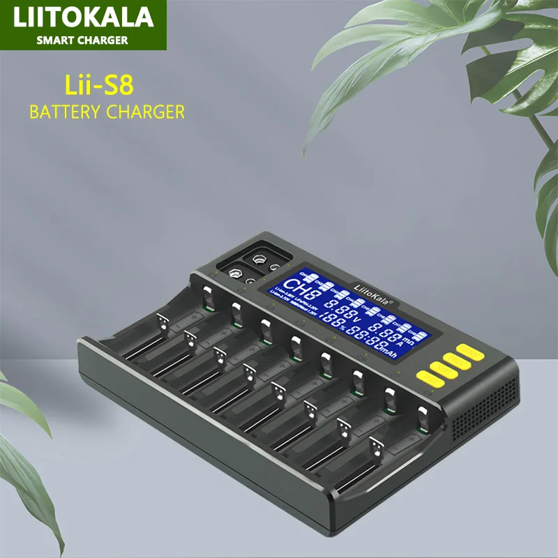 LiitoKala Lii-S12 Lii-S8 Lii-PD4 Lii-PD2 Lii-500S 3.7V 18650 18350 Battery Charger Auto-Polarity Detect 26650 21700 1.2V AA AAA