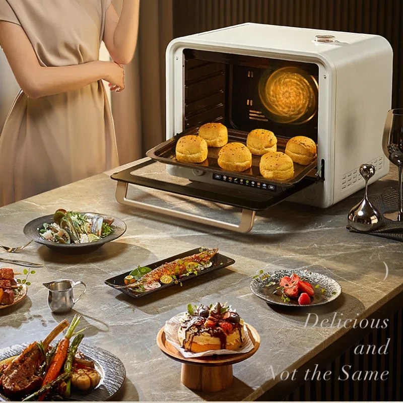 Electric Oven 42L Oven Air Fried Household Enamel Multi-Functional Cake Bread Large Capacity Roast Machine Pizza  Mini Oven