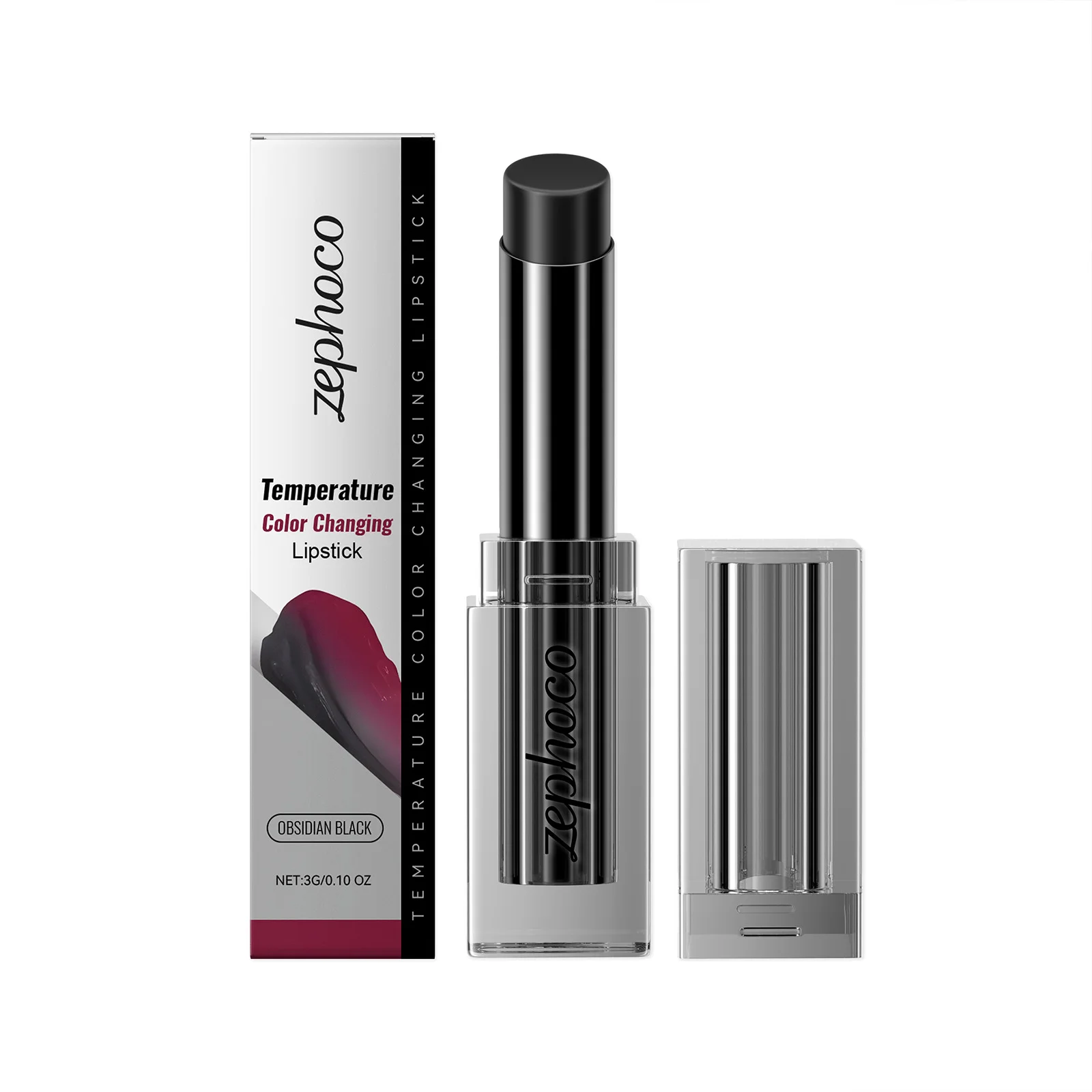 Obsidian Thermochromic Lipstick - Gentle, Moisturizing, Reduces Lip Lines, Protects and Softens Lips