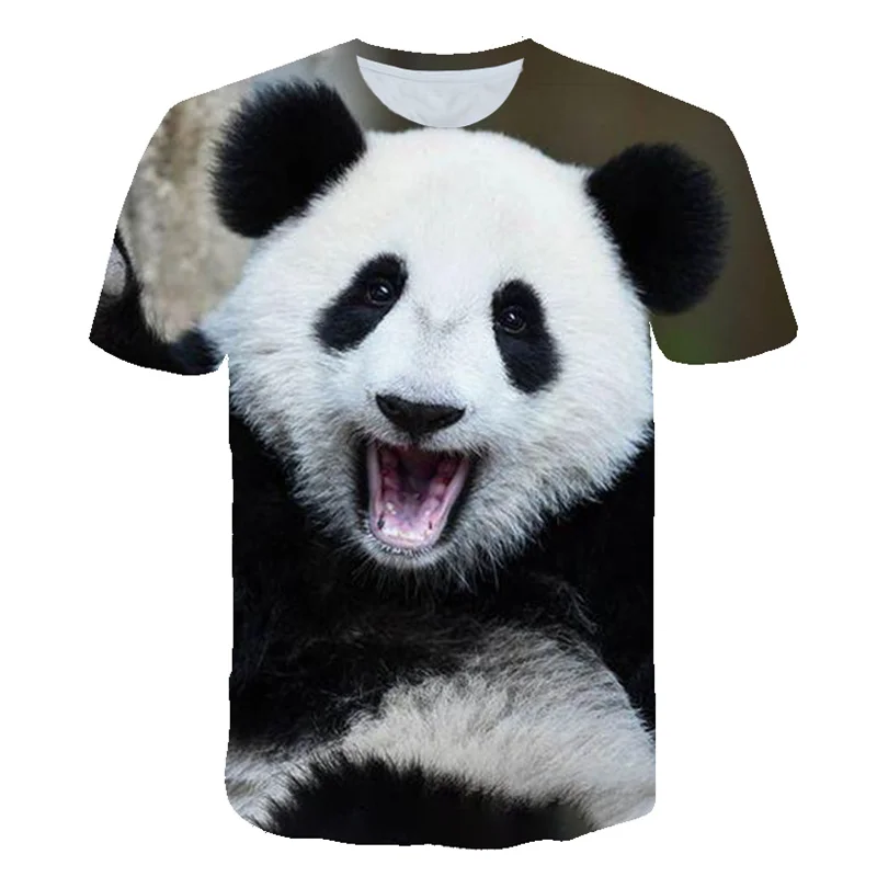 Kawaii Panda T Shirt Animal 3D Print Fashion Streetwear Men Women O-Neck Short Sleeve T-shirts Harajuku Tees Kids Tops Clothing