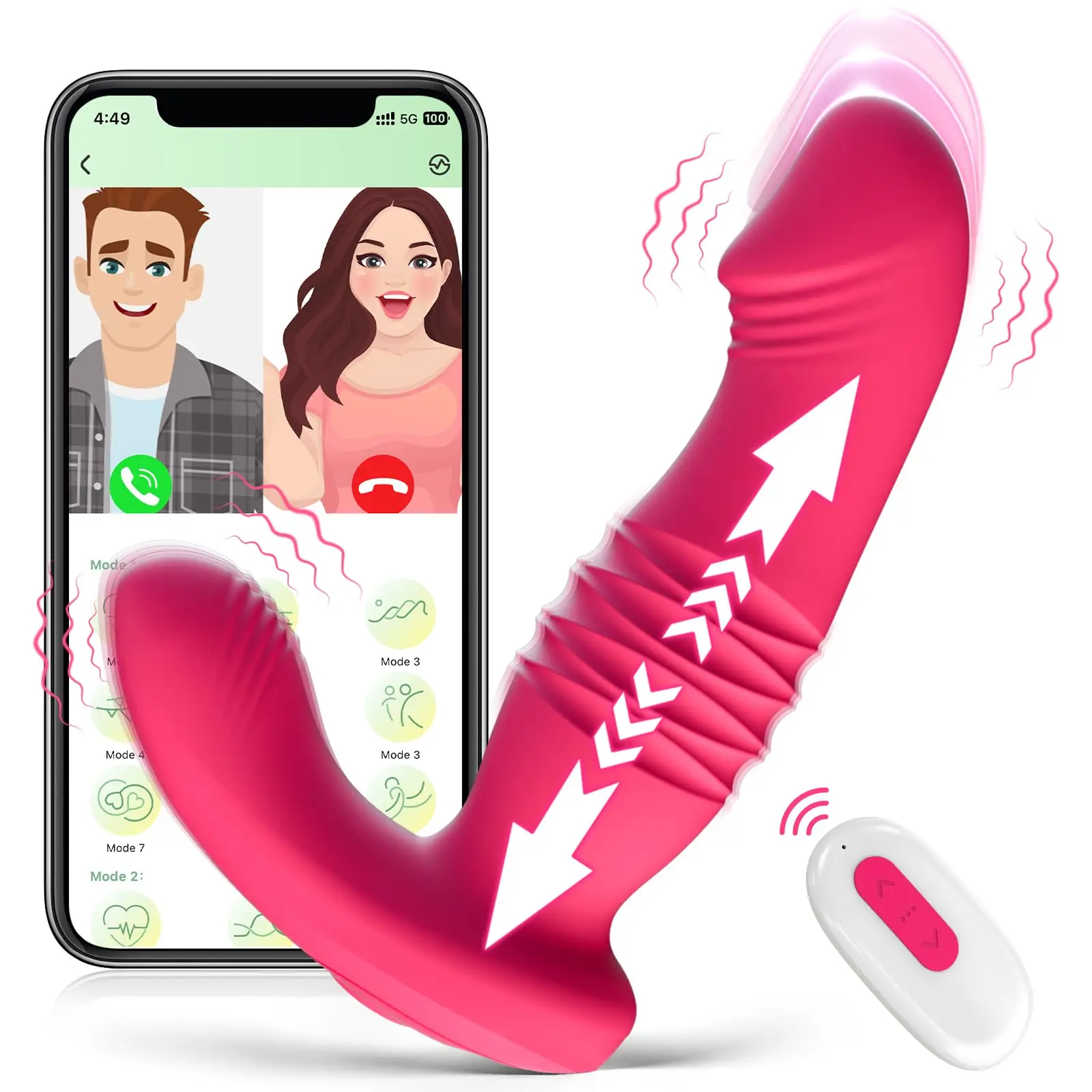 Draagbare Clitoral G-Point Stuwkracht Vibrator, App Afstandsbediening Clitoris Slipje Vibrator Met 9 Soorten Stuwkracht En Vibratie Mo