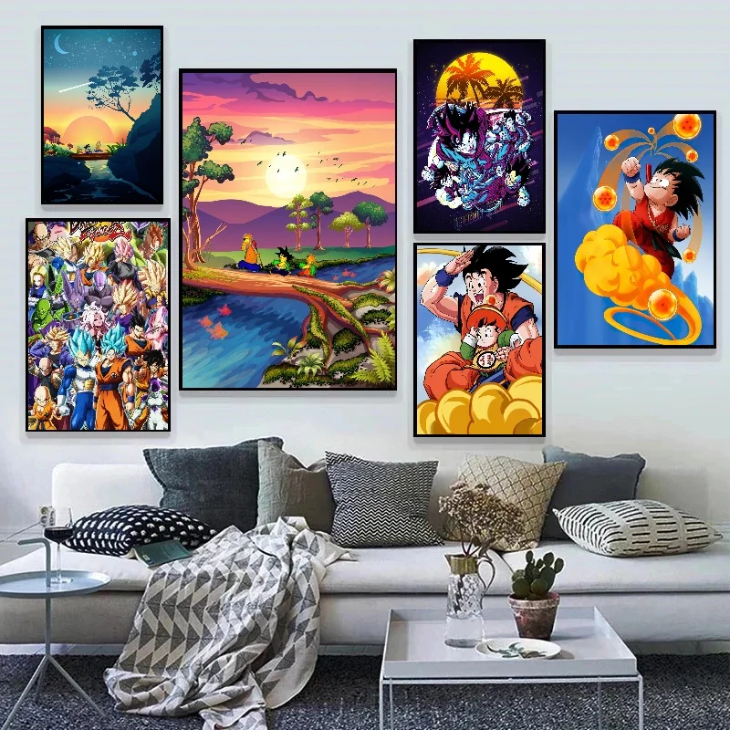 Bandai Anime Dragon Ball Painting Poster Wall Art Print Dragon Ball Pictures Classic Home Decor Bedroom No Frame Canvas