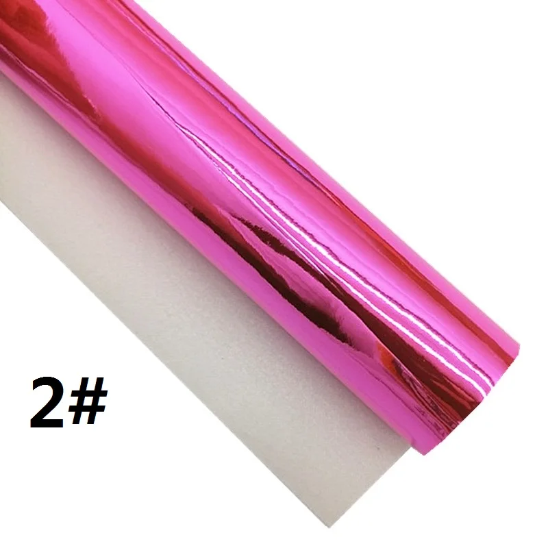 Mirror Synthetic Leather Patent Faux Leather Gold Silver Rose Gold Leather For Bags Shoes Bows DIY Craft Sheets Mini Rolls W004