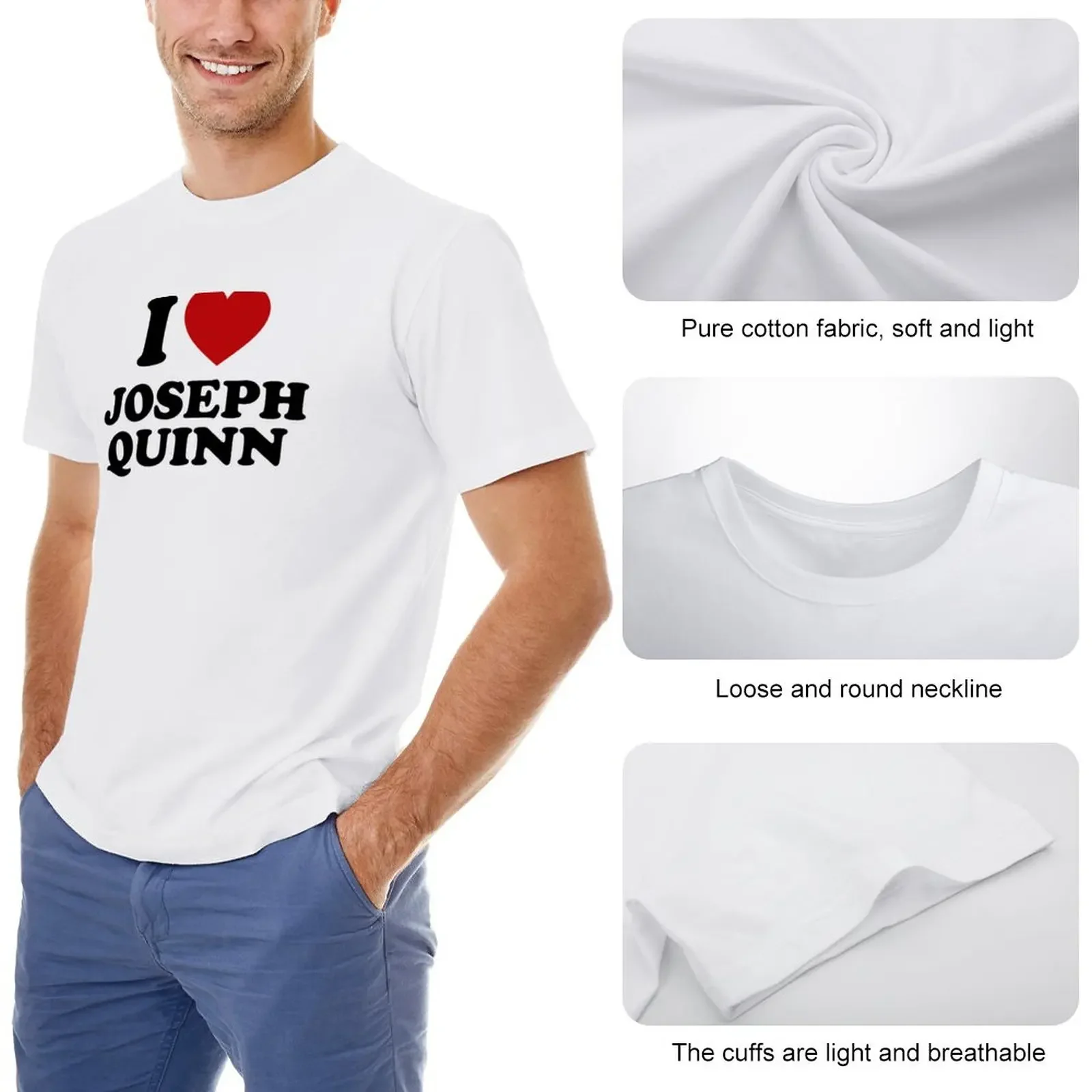 I love Joseph Quinn T-Shirt shirts graphic tee vintage graphic tee korean fashion men workout shirt