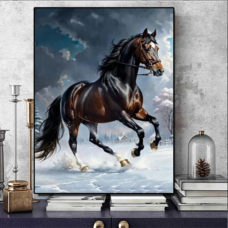 5D DIY Diamond Painting Horse Cross Stitch Kit Full Diamond Embroidery Painting Mosaic Art Rhinestone Home Decoration Pictures