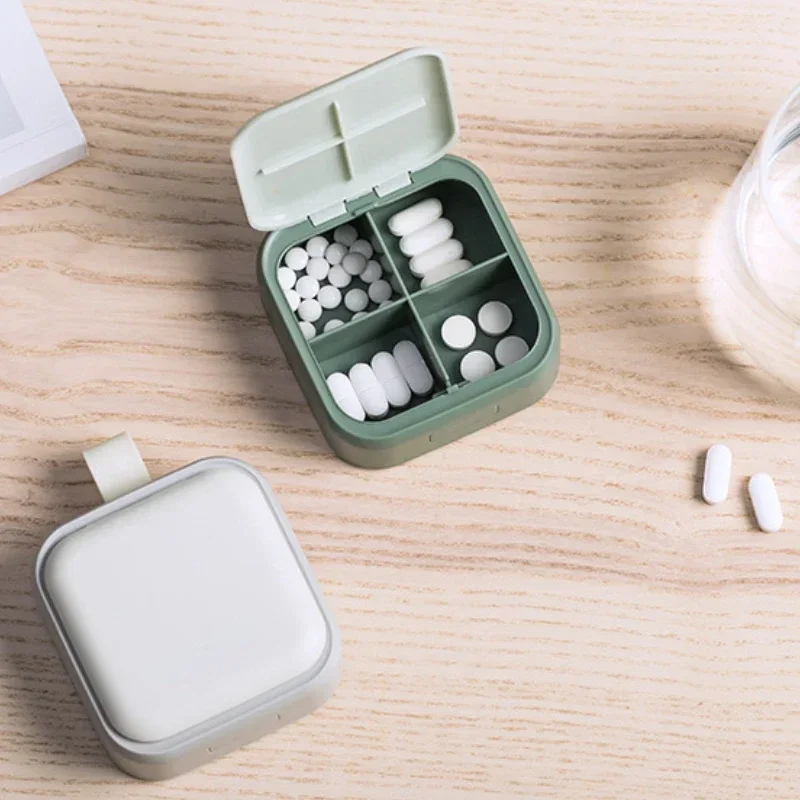 

2023 New Design Pill Case Portable 4 Grids Nordic Pill Box Drug Tablet Medicine Storage Holder Splitter Organizer Container Case