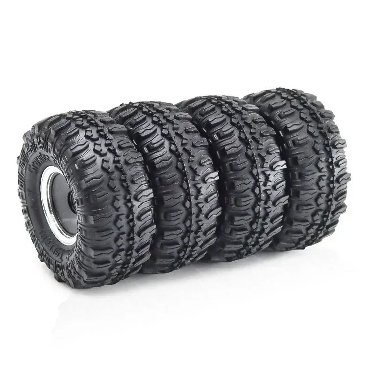 4 pz 55mm 1.0 Metallo Beadlock Ruota Pneumatici Set Per 1/18 1/24 RC Crawler Auto TRX4M SCX24 AX24 FCX24 Parti di Aggiornamento Accessori