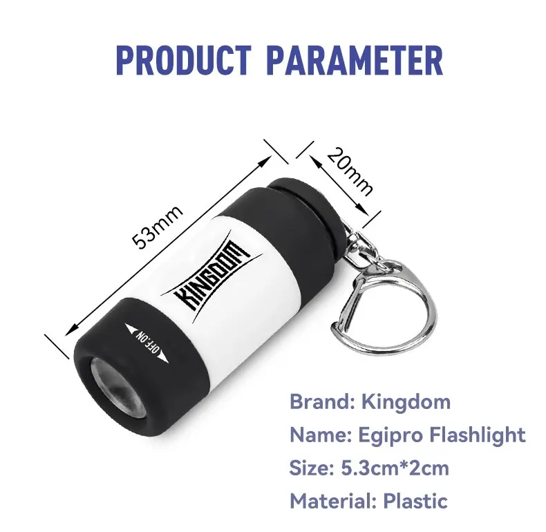 Kingdom Taschenlampen-Angelgerät, 5,3 cm x 2 cm, USB-Schnittstelle, Mini, leicht zu tragen, wiederaufladbare Kunststoff-Angel-Taschenlampen-Werkzeuge – Detail 4