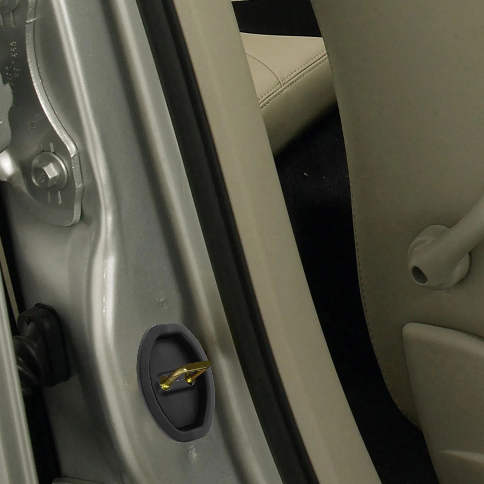 

4Pcs Car Door Lock Protective Cover Silicone Shock Absorbing Thickened Latch Protector Universal Fit Vehicle Door Locks Guard