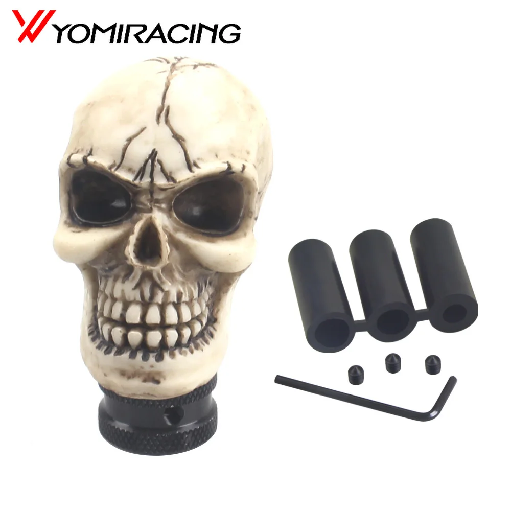 YOMI Skull Shape Head shift knob Car Accessories Decoration Car Manual Gear Stick Shifter Lever Knob gear shift knob