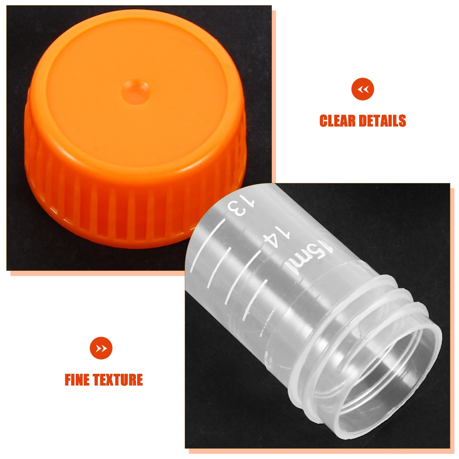 20 Pcs Storage Sealed Bottle Test Tubes Clear Plastic Sewing Kit Sampling Vials