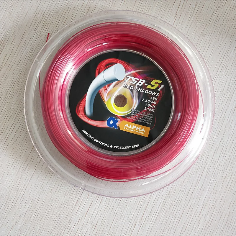 Alpha Tennis Racket String Polyester 1.24mm 200m Reels1.24mm Elastic Durable Tennis Line Ball Control Tennis Lines Germany Made