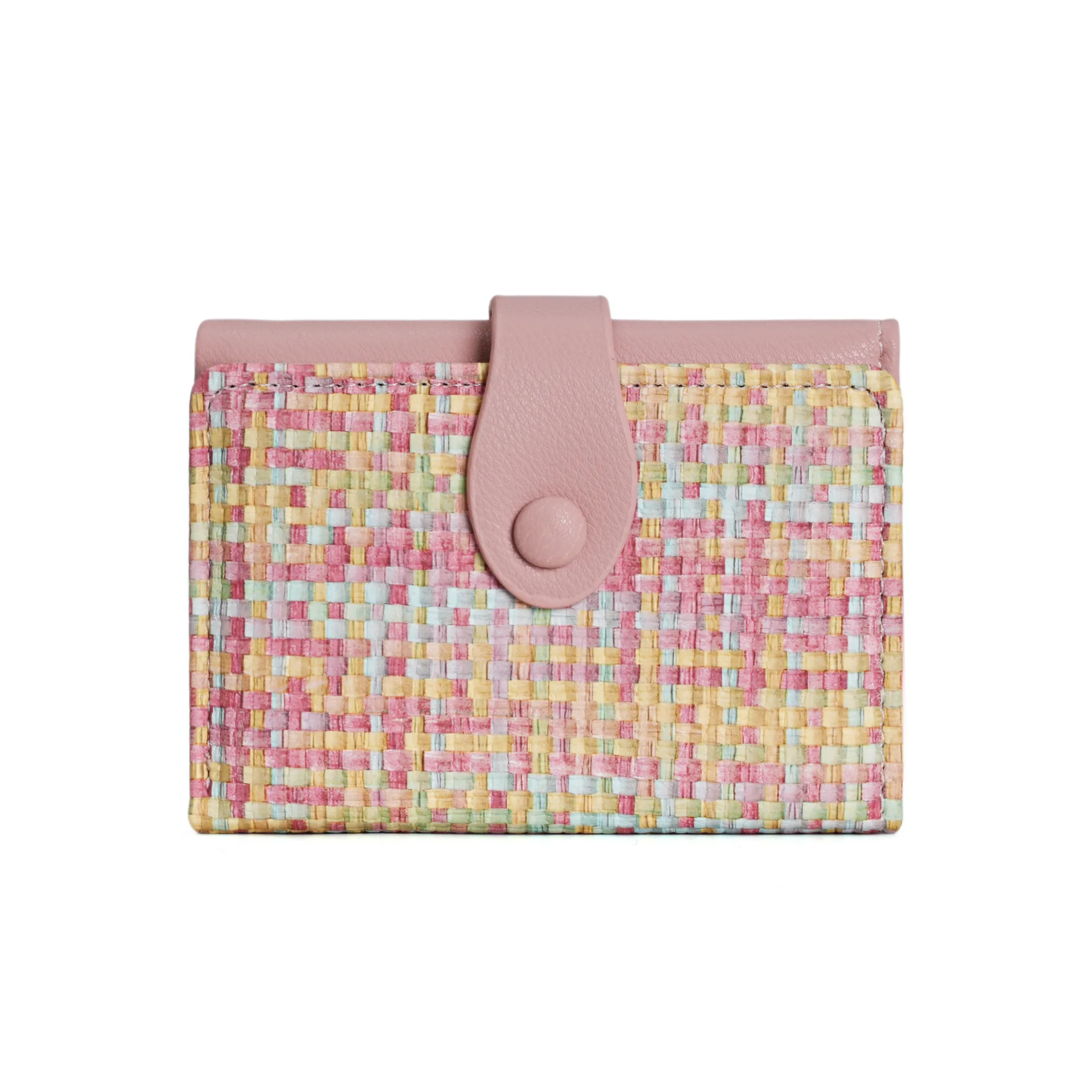 Western Braided PU Leather Short Women Wallet Large Capacity Three Floded Coin Purse for Girls Students