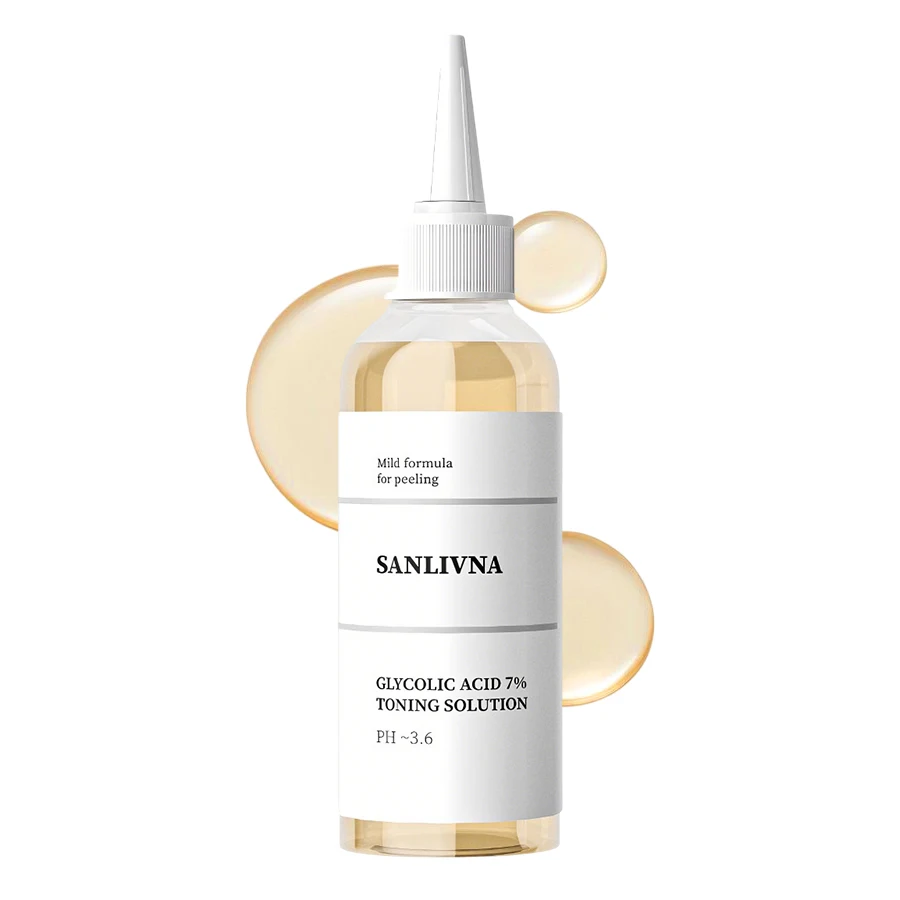 Ácido glicólico 7% Tónico exfoliante Uso diario Tónico suavizante iluminador para un tono uniforme de la piel Producto para el cuidado de la piel facial