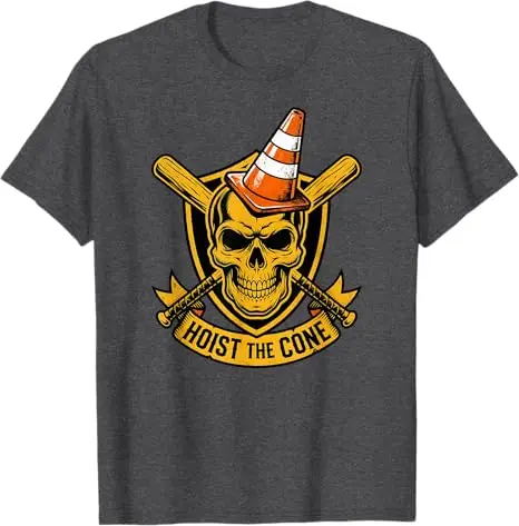 Pirates Hoist The Cone T-Shirt Y2k Skeleton Gothic Graphic Men Clothing Summer Fashion Short Sleeve Saying Tee Cool Novelty Gift