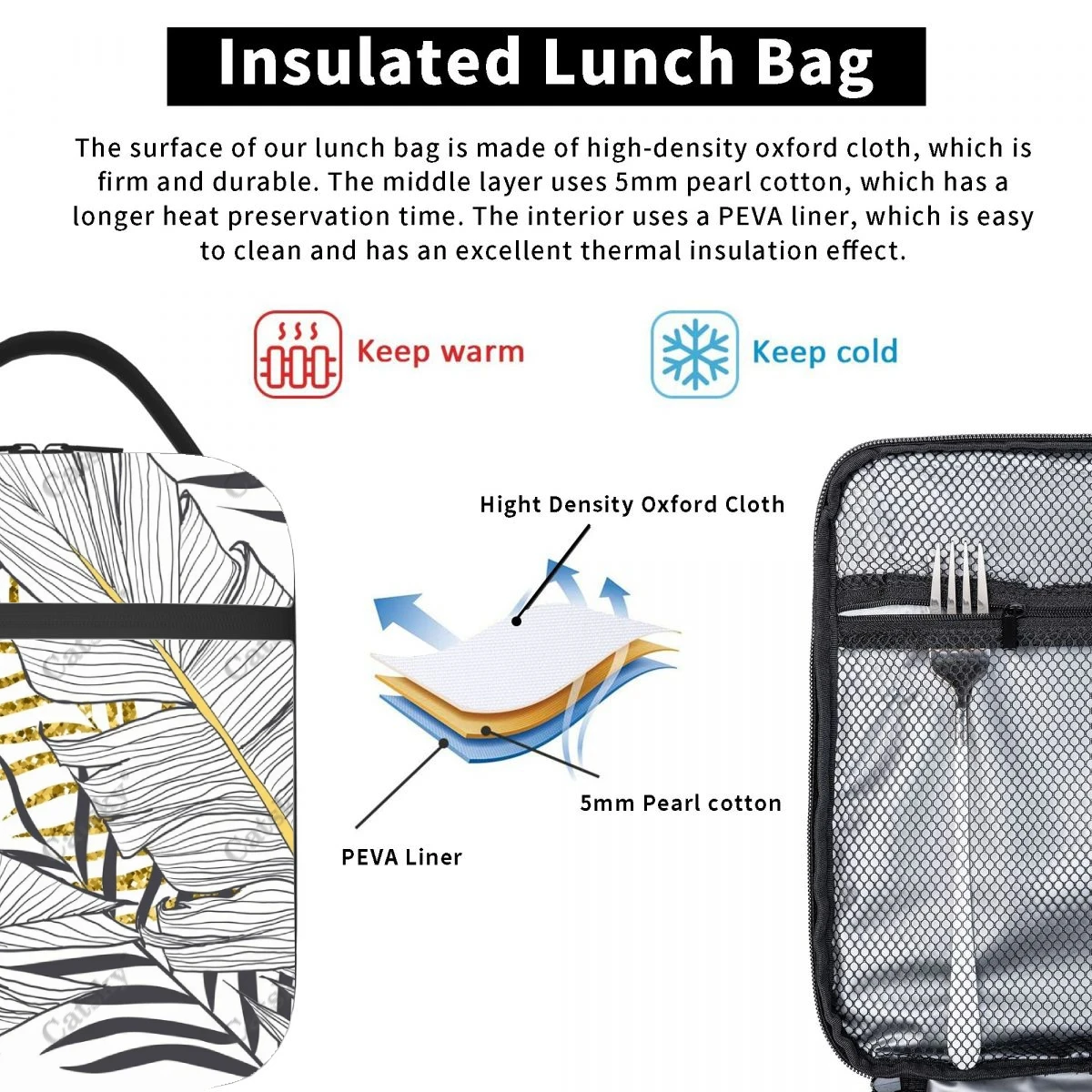 Blattgold tragbare Aluminium folie verdickt isolierte isolierte Lunch-Tasche wasserdichte isolierte Lunch-Einkaufstasche