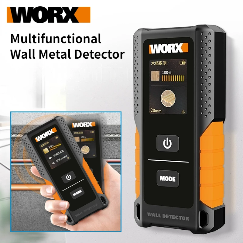 Worx Metal Stud Finder WX085 3 in 1 Multifunctional Wall Detector Metal Wood & Amp AC Wire Finding Digital Display USB Detectors