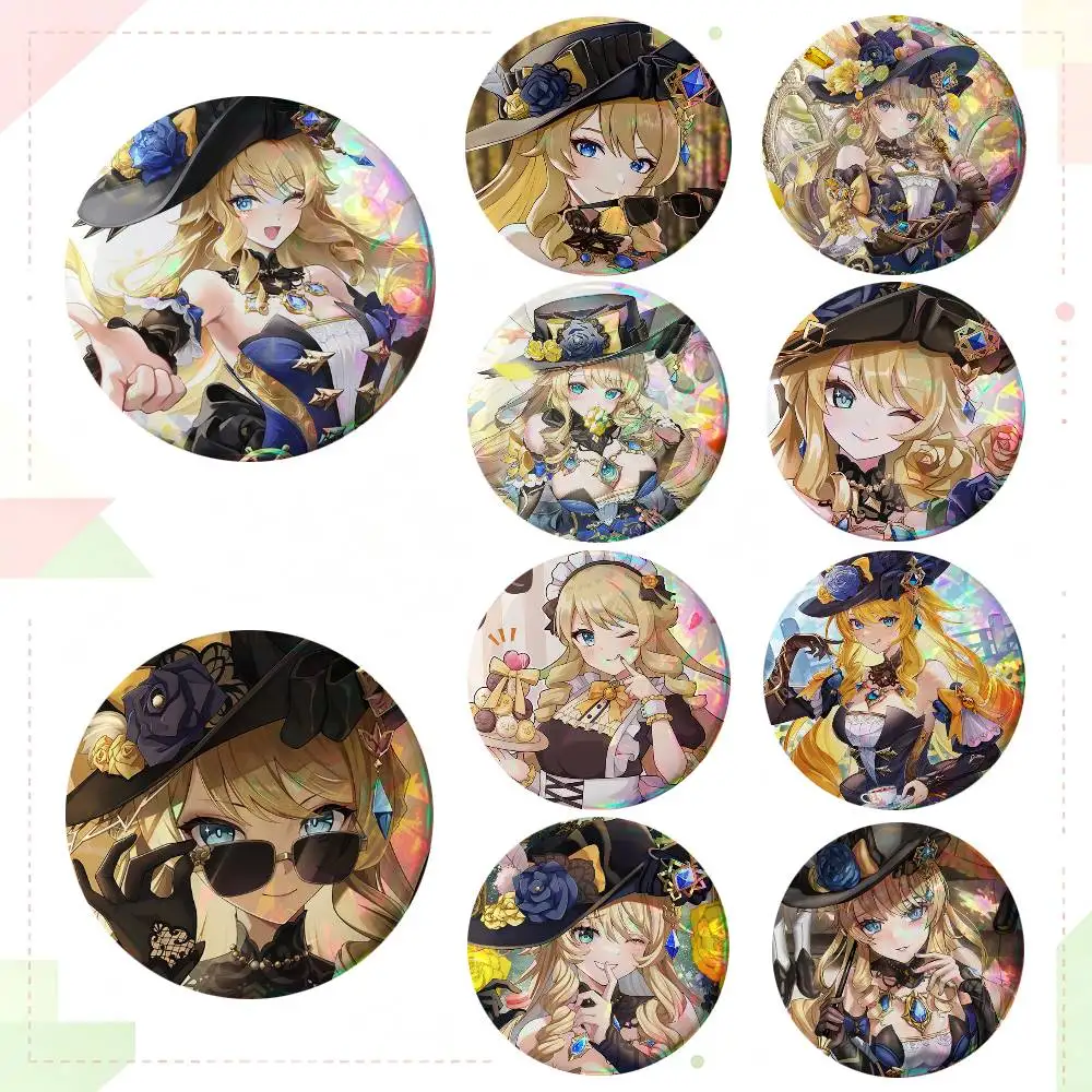 Navia Game Anime Genshin Impact Round Badges Can Be Used To Decorate Clothes And Backpack Pins