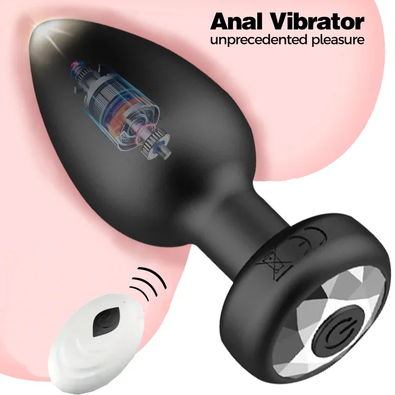 Anal Plug Vibrator for Men Butt Plug Portable Massager Wireless Remote Control Dildo Vibration Sex Toys for Male Adult Toys 18+