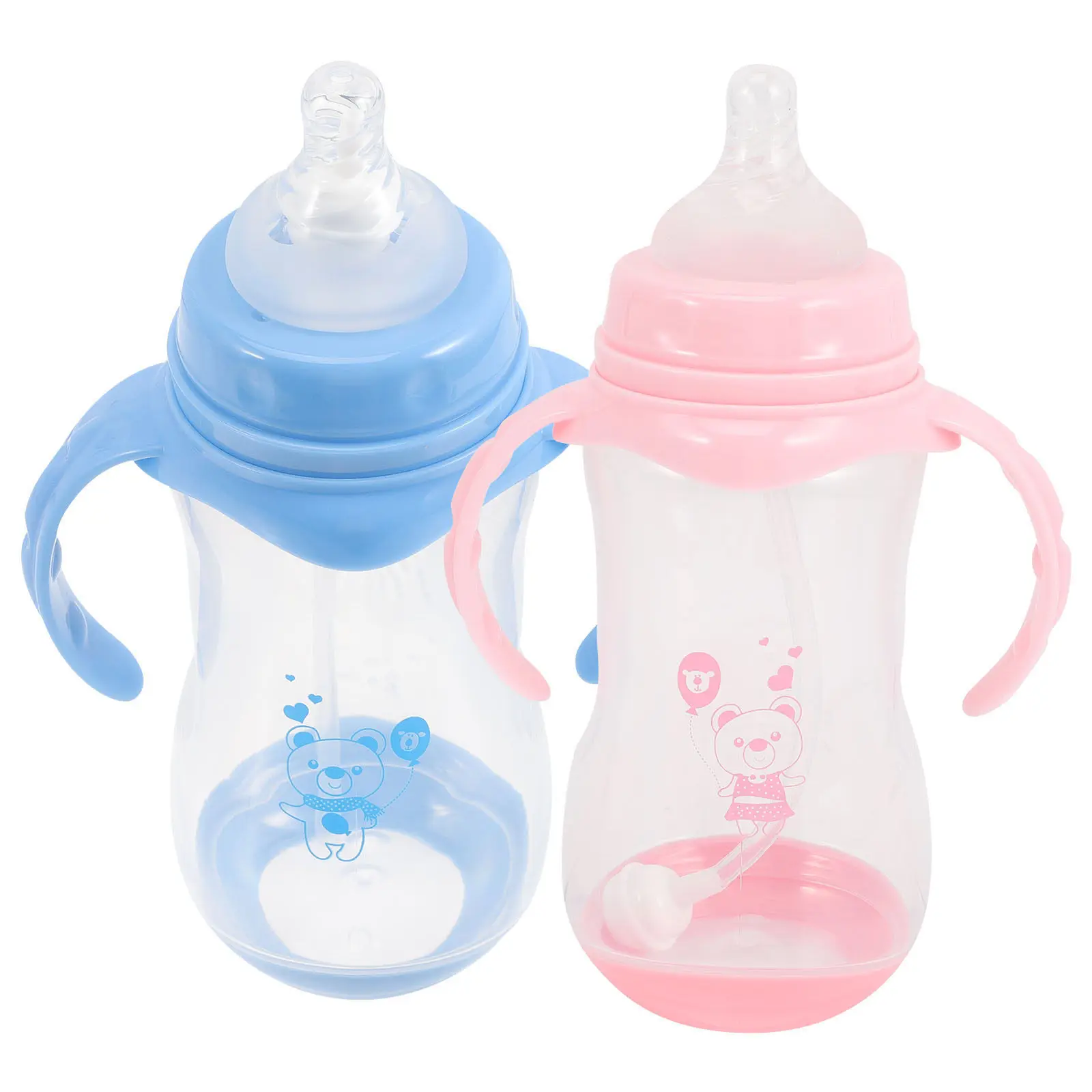 1Set Color Changing Wide Mouth Baby Feeding Bottle Leak Proof Lightweight Portable Infant Milk Feeder Newborn Nursing Bottle