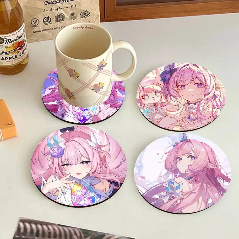 Anime Game Honkai Star Rail Cyrene Round Wooden Coasters Suitable For Restaurants And Coffee Home Gift Choice Holidays
