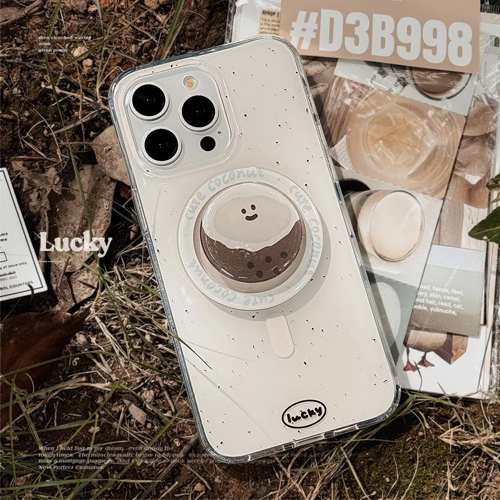 Ink Dot AMP Transparent Case, Magsafe Protect, Silicone Soft Cover, iPhone 16, 15, 14 Plus, 13, 12, 11 Pro Max, Mini