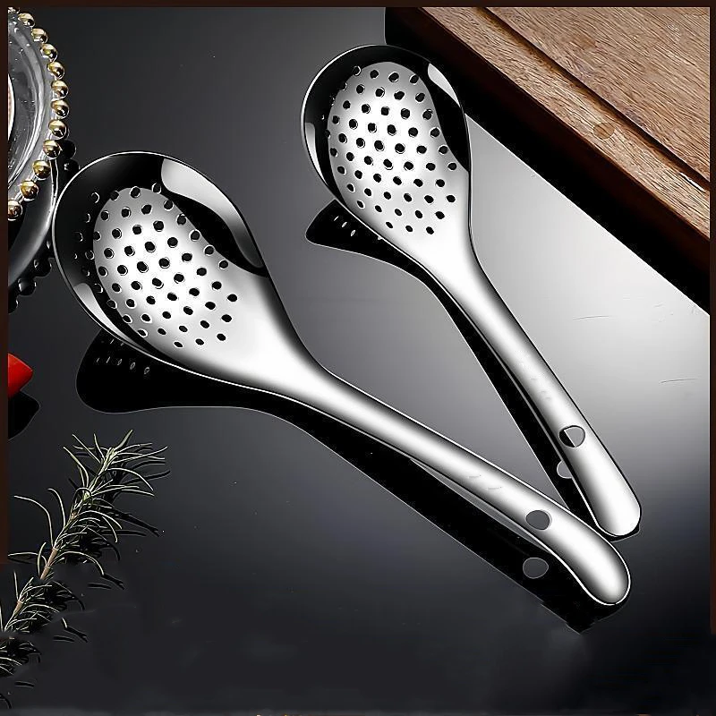 Stainless Steel Strainer Spoon Kitchen Colander Filter Sieve Pasta Ramen Scoop Perforated Skimmer Colander Cooking Tools