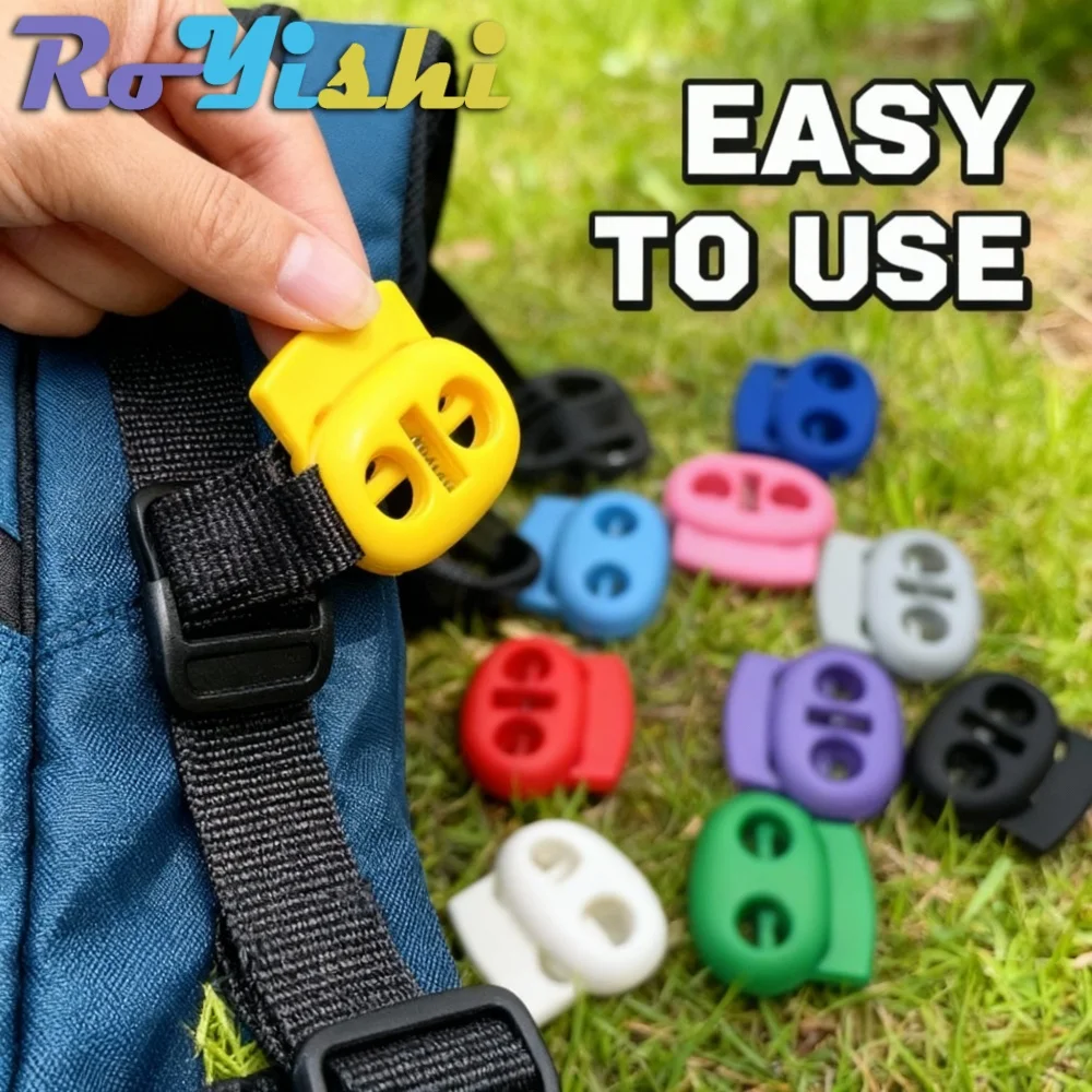 13-130Pcs Cord Lock Stopper Toggle Clip Block Retainer for Drawstring Elastic Lanyard Paracord Rope Garment Bag Accessories