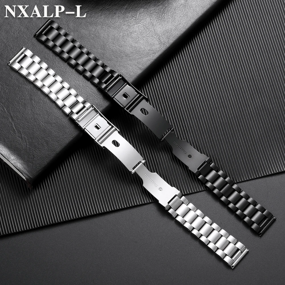 Curved End Wristband Solid Stainless Steel Watchband 18mm 20mm 22mm for Seiko Diving Strap for Omega Bracelet Metal Watch Band