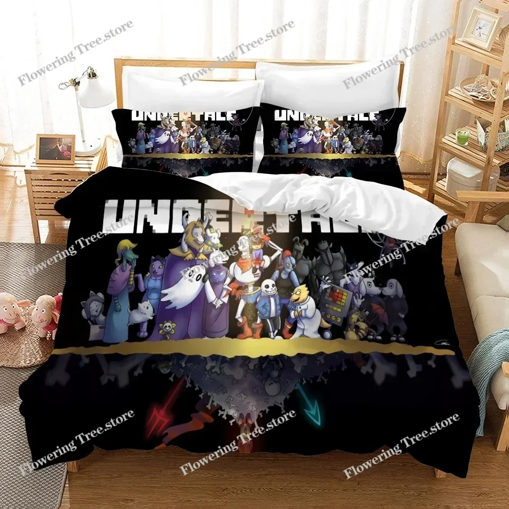 

3D Printed Undertale Game Frisk Sans Papyrus Bedding Set Boys Girls Twin Queen Size Duvet Cover Pillowcase Bed Kids Adult029963