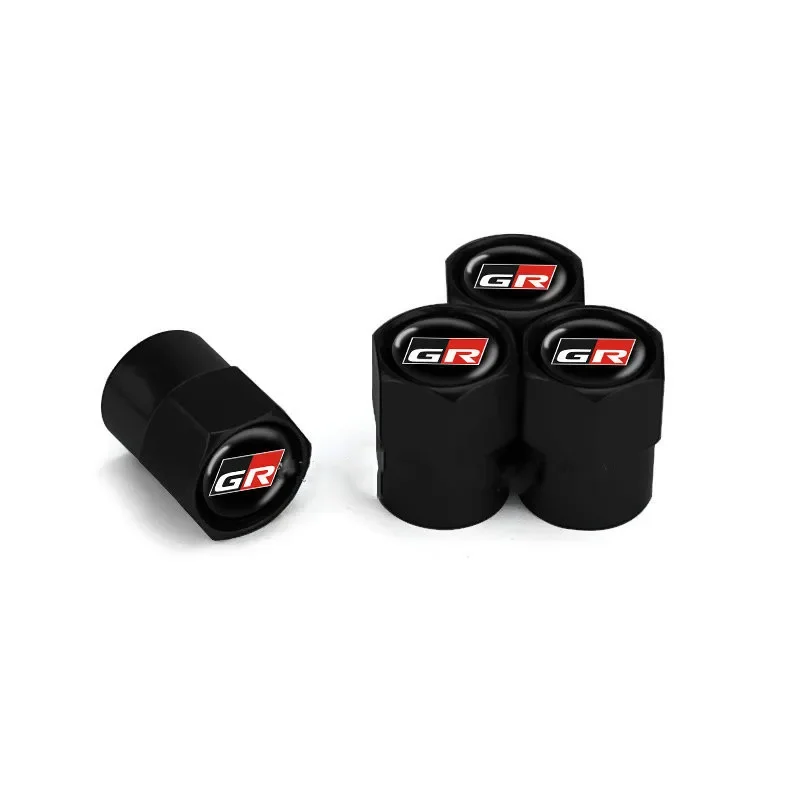 4Pcs Car Wheel Tire Valve Caps Air Stem For Toyota GR Sport Gazoo Racing Yaris 86 Corolla Hilux Supra C-HR Tyre Plug Accessories