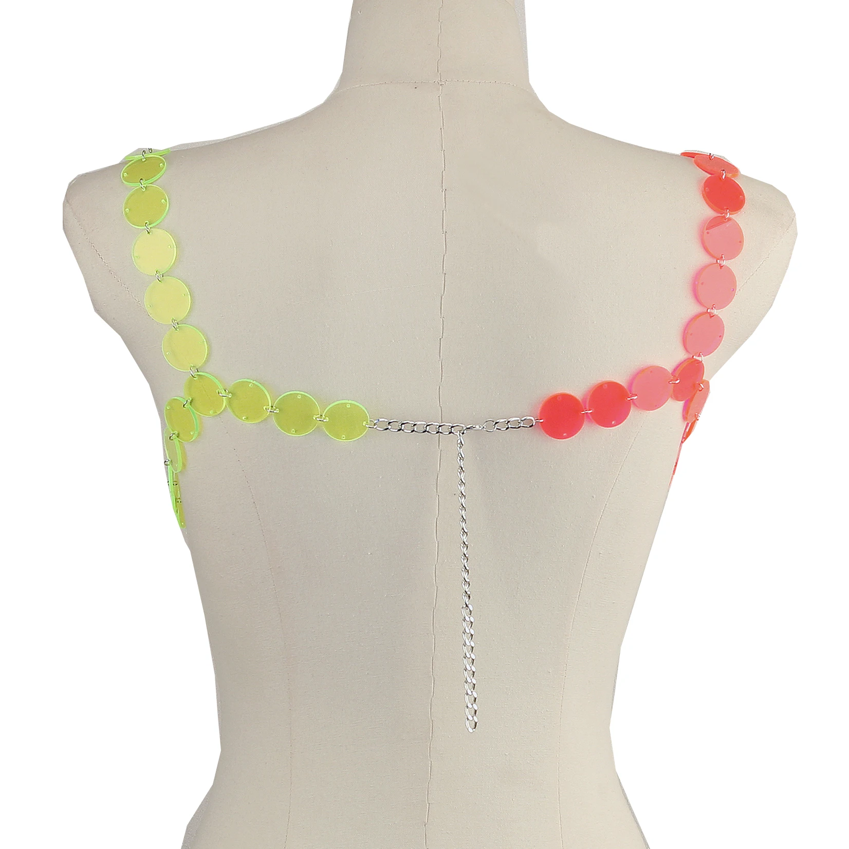 Sexy Acrylic Plastic Sequin Chest Bra Chain Nightclub Party Show Festival Outfit Dance Costume Stage Wear Body Jewelry New