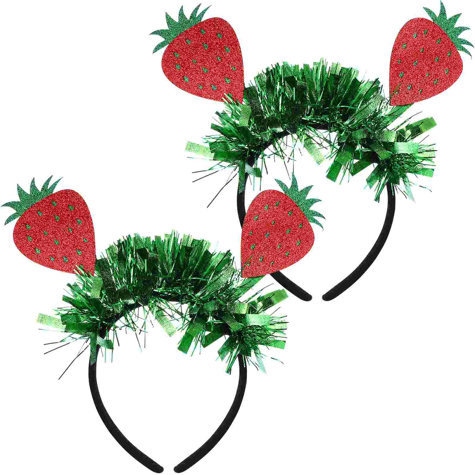 2 Pcs Strawberry Headband Hair Accessories Cardigan Birthday Decor Hoops